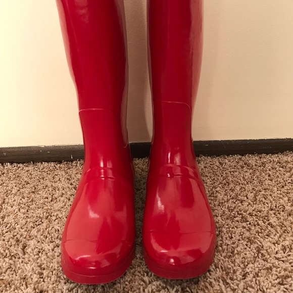 Shoes - Red tall rain boots